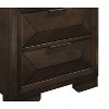 Contemporary Design 2-Drawers Nightstand 1pc Bedroom Furniture Warm Espresso Finish Raised Panel Front - 3 of 4