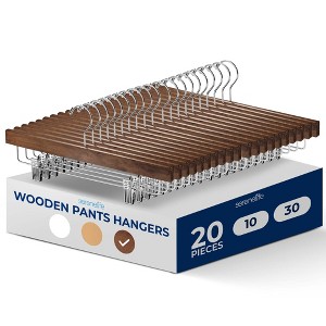 SereneLife Premium Wooden Pants Hangers - 1 of 4