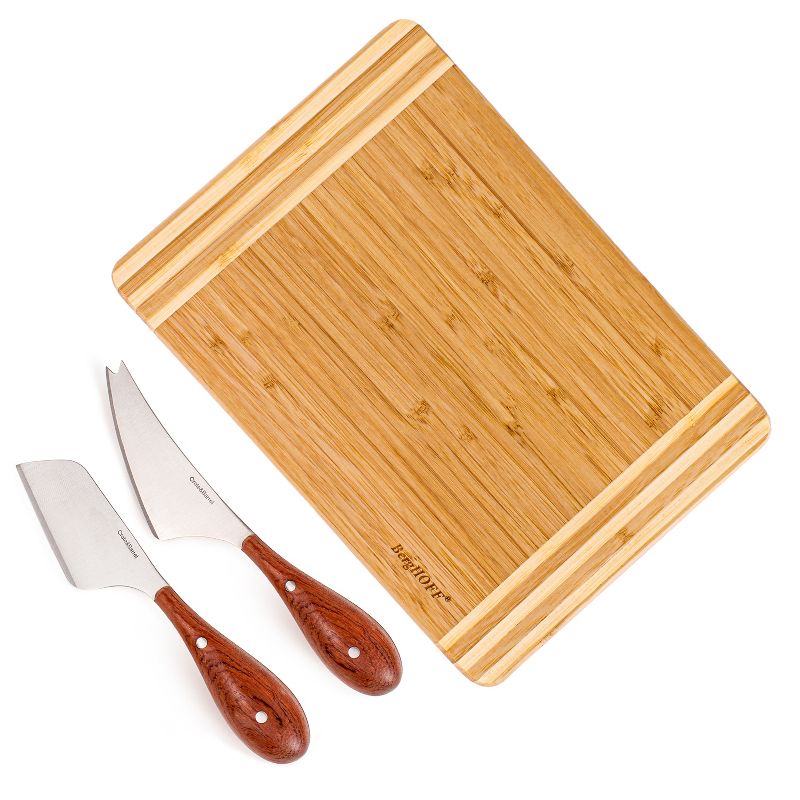 BergHOFF Bamboo 3Pc Striped Cutting Board  and Aaron Probyn Cheese Knives Set, 1 of 13