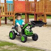 Aosom Kids' Ride-on Construction Excavator, Rechargeable 6V Battery Powered Truck with Realistic Sound and Headlights, Pink - 3 of 4