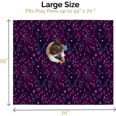 Pink Space Bears Large Foldable Waterproof Foam Play Mat