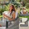 Buenhomino 3 PCS Patio Furniture Set with Cushioned Wicker Chairs and Tempered Glass Side Table - 4 of 4