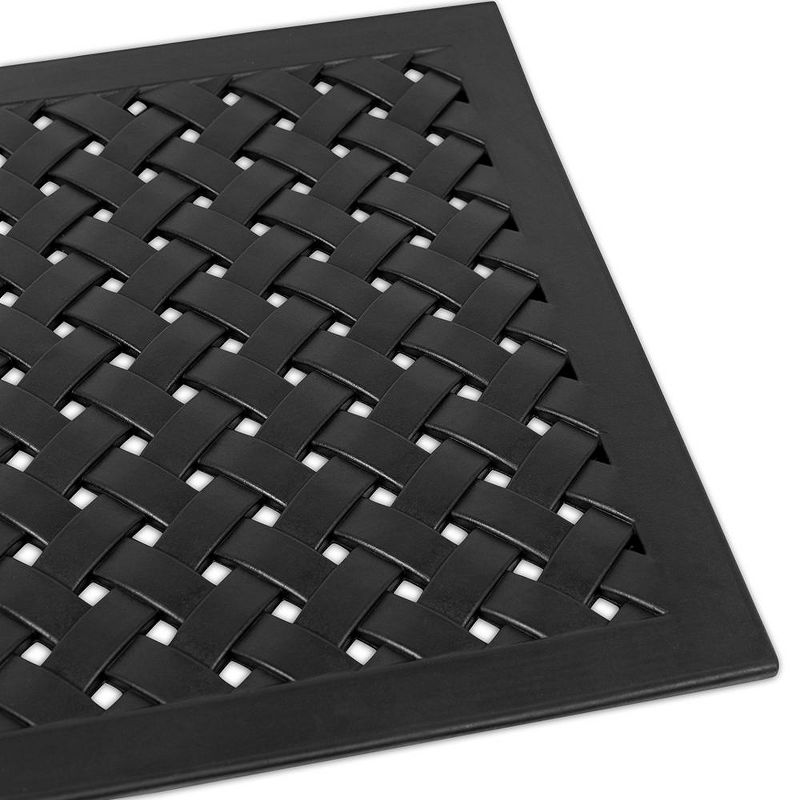 BIRDROCK HOME 24 x 36 Rubber Doormat with Basket Weave Design - black, 3 of 6