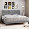 Upholstered Full Size Platform Bed Frame (Gray Velvet Headboard) – Modern Metal Frame, Wood Slats Support, Noise-Free, No Box Spring Required - 2 of 4