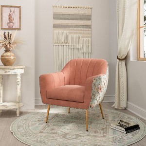 27" Wide Accent Chair in Fabric with Easy Assembly and Durable Construction for Living Room - 1 of 4