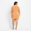 Women's Short Sleeve Mesh Button-Up Mini Sweater Dress - Future Collective - 2 of 3
