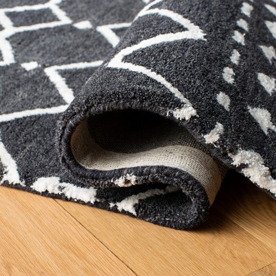 Gray Square Hand-Tufted Wool & Viscose Blend Easy-Care Rug