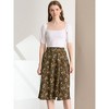 Allegra K Women's Boho Floral High Waist Split A Line Midi Skirt - 3 of 4