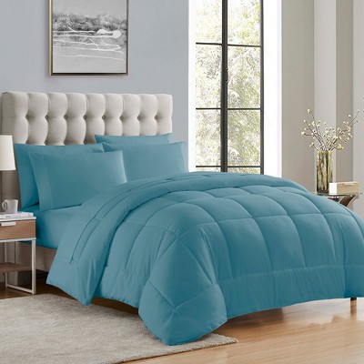 Sweet Home Collection Bed-in-a-bag Solid Color Comforter & Sheet Set Soft  All Season Bedding, King, Misty Blue : Target