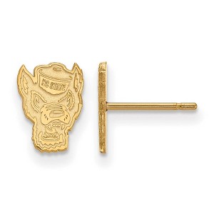 Black Bow Jewelry 14k Yellow Gold North Carolina State Wolfpack NCAA Post Earrings - 1 of 3