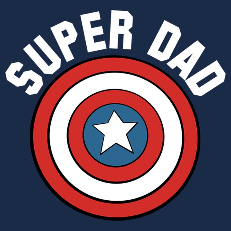 Men's Marvel Super Dad Captain America Shield T-Shirt, 2 of 5