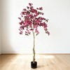 6FT Artificial Bougainvillea Tree, Realistic Flowering Faux Plant, Black Plastic Pot, Indoor Decor-- Frevyn - 2 of 4