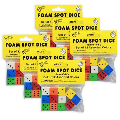 Koplow Games 1 Foam Spot Dice, Assorted Colors, Bag of 50