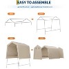 Portable Outdoor Storage Shed, Waterproof PE Tarp Carport with Roll-Up Zipper Door & Vent, UV/Rain/Snow Resistant Shelter for Tools - 3 of 4