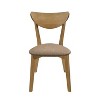 Simple Relax Set of 2 Upholstered Dining Side Chairs in Light Walnut and Brown - 3 of 4
