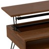 Solid Wood Veneer Lift Top Coffee Table with Storage, Two Open Compartments, Ideal for Living Room or Family Room - 3 of 4