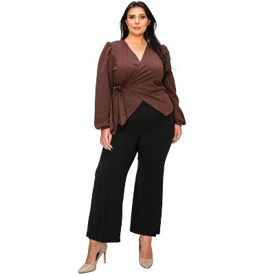 L I V D Women's Yelena Crepe Wrap Top