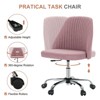 Adjustable Swivel Chair: Modern Fabric, Armless Design - 4 of 4