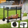 ROVSUN Grill Dining Cart Table, Stainless Steel Bar Table Top, Movable Kitchen Island Stand for Outdoor Food Prep, Pizza Oven, Charcoal Accessories - 2 of 4
