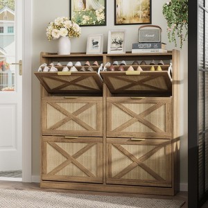 Shoe Storage Cabinet with 6 Flip Drawers - 1 of 4