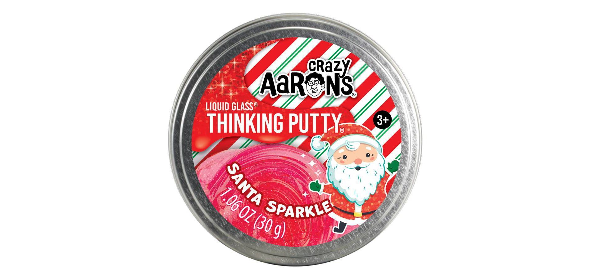 Crazy Aaron's Santa Sparkle Liquid Glass Thinking Putty Tin - Red