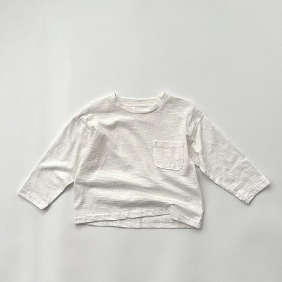 MyKids-USA Baby Solid Color Pocket Patched Design Casual Shirt