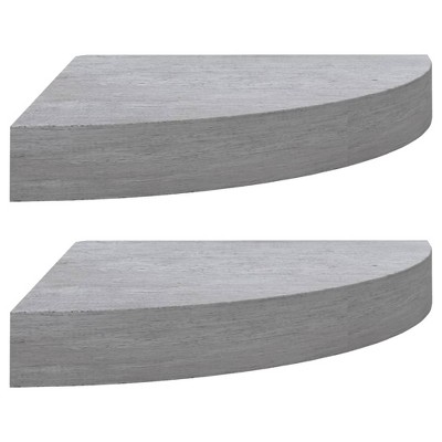 vidaXL Wall Corner Shelves 2 pcs Concrete Gray 9.8"x9.8"x1.4" MDF