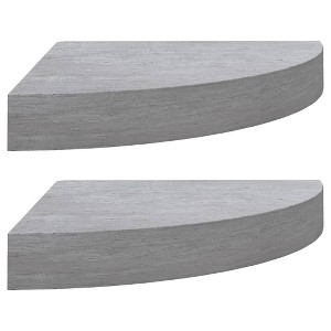 vidaXL Wall Corner Shelves 2 pcs Concrete Gray 9.8"x9.8"x1.4" MDF - 1 of 1