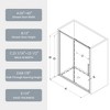 Matte Black Finish Sliding Shower Door with 6mm Tempered Glass - 2 of 4