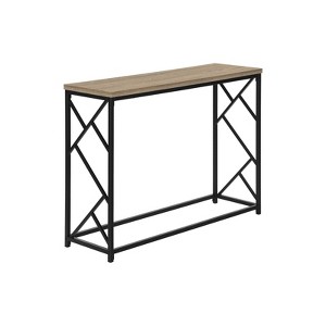 FONTOI Side Table with Wide Table Top, Console Table with Criss-Cross Design, Side Table for Entryway, Hallway, Living Room, Taupe, 13.75"*32"*44" - 1 of 4