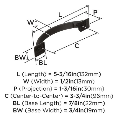 Candler Oil-Rubbed Bronze 5" Arch Cabinet Pull