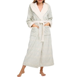 ADR Plush Fleece Women's Robe, Long Hooded Women's Bathrobe, Soft Cozy Women's Bath Robe & Plus Sizes - 1 of 3