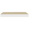 vidaXL Floating Wall Shelves 2 pcs Oak and White 15.7"x9.1"x1.5" MDF - 4 of 4