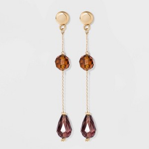 Round and Teardrop Linear Earrings - A New Day Burgundy, Women