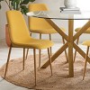 Olive+Oslo 5-piece Round Glass Dining Room Set with 4 Chairs, Oak Dining Table and Chairs for 4, Indoor Furniture - Maison Boucle - 3 of 4