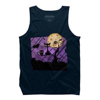 Men's Design By Humans Night Halloween moon By ChadiElHanchi Tank Top