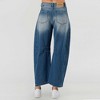 Women's Barrel Leg Baggy Jeans – High Rise Vintage Wash Slouchy Fit Denim by Cherie Code - 3 of 4
