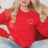 Simply Sage Market Women's Graphic Sweatshirt Embroidered Love Cursive Heart - White - 2 of 4