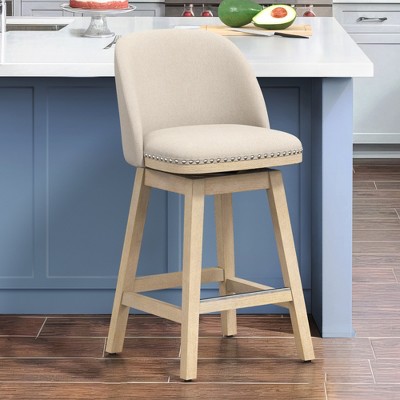 Arceso Swivel Bar Stools, 26 Inch Counter Height Bar Stools Set of 2, Barstools for Kitchen Island
