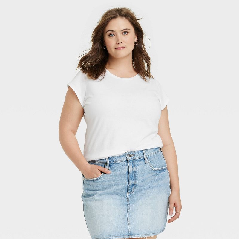 Women's 3pk Slim Fit Short Sleeve T-Shirt - Universal Thread™ White/Beige/Black, 3 of 9