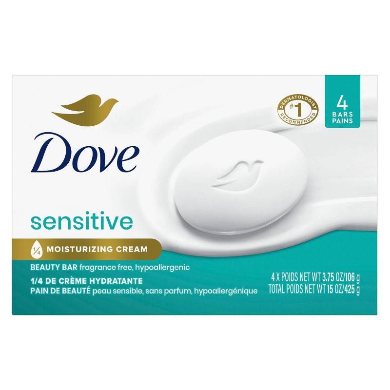 Dove Beauty Sensitive Skin Unscented Beauty Bar Soap - 4pk - 3.75oz each, 3 of 11