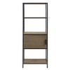 TOAOTBNBO 3 Tier Display Bookcase with Storage Cabinet, Narrow Bookshelves with Metal Handle, Tall Book Shelf for Home Office, Gray - 2 of 4