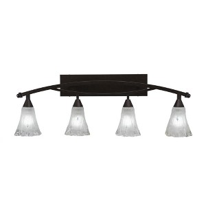 Toltec Lighting Bow 4 - Light Vanity in  Bronze with 5.5" Fluted Frosted Crystal Shade - 1 of 1