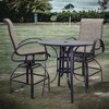 Courtyard Casual Santa Fe 3 pc Balcony Height 36" Round Dining Set  Includes one 36" Balcony Table and two Balcony Swivel Stools - 2 of 4