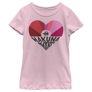 Girl's Lion King Simba Hakuna Matata Heart T-Shirt - 1 of 4