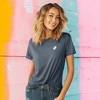 DALIX Heartly Ghost Embroidered Soft Cotton Short Sleeve T Shirt Womens - 2 of 4