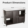 HYLEORY 48.03 in. W X 18.11 in. D X 35.04 in. H Basin Vanity with White Marble Top, Drawers and Open Shelf - 4 of 4