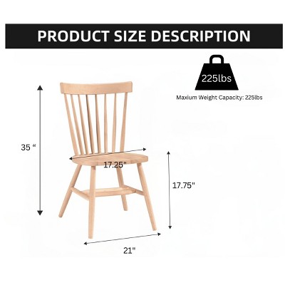Brown Solid Wood Slat Back Side Chair, 40"