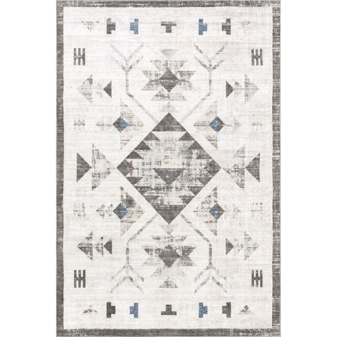 Nuloom Irini Faded Southwestern Machine Washable Area Rug Beige 3' 8" x 6' - image 1 of 4