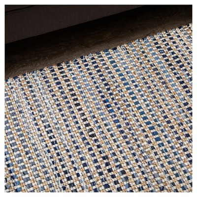 Heirloom Denim and Jute 5' x 8' Handwoven Blue Rug